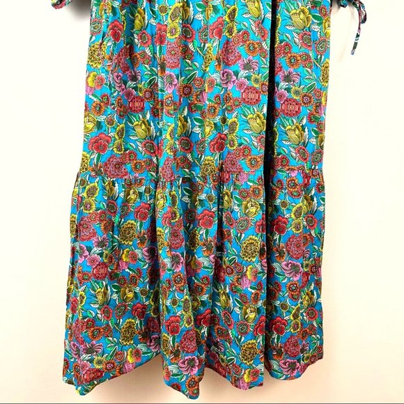 J.Crew Blue Multicolor Floral Tiered Maxi Dress Size Small - Picture 10 of 14